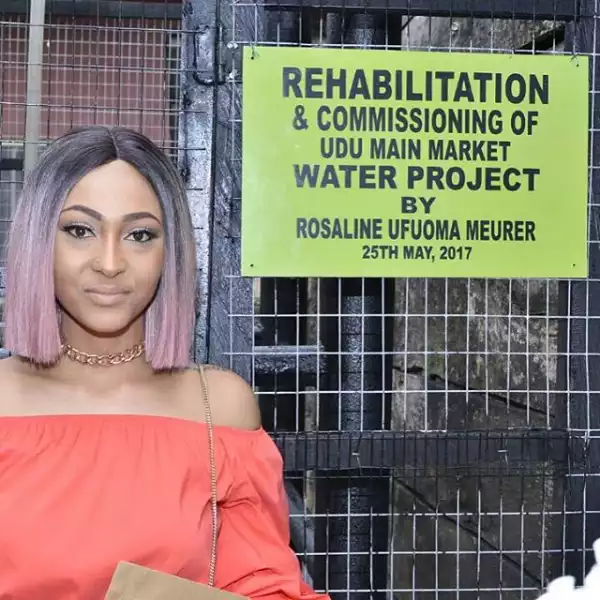 Alleged side chick, Rosy Meurer commissions borehole in her maternal home (Photos)